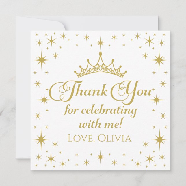 Royal Princess Thank You Invitation (Front)