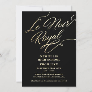 Royal Prom Invitation Black and Gold