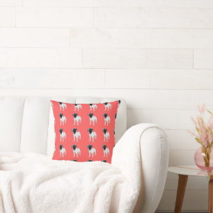 Royal Pug Pillow in Coral