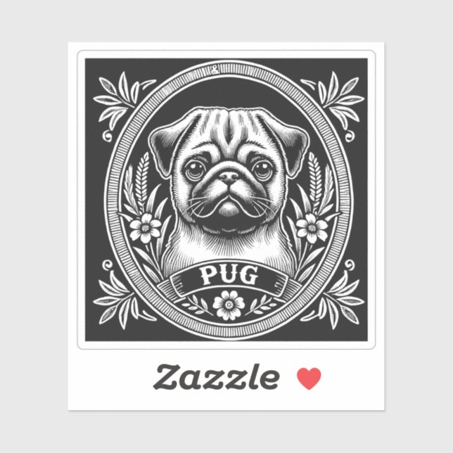 "Royal Pug Portrait" Vinyl (Sheet)