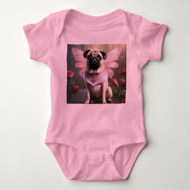 Royal Pug: The Princess Fairy of Enchanted Realms Baby Bodysuit (Front)