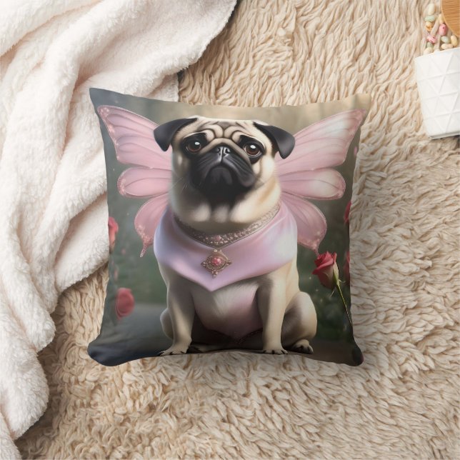 Royal Pug: The Princess Fairy of Enchanted Realms Cushion (Blanket)