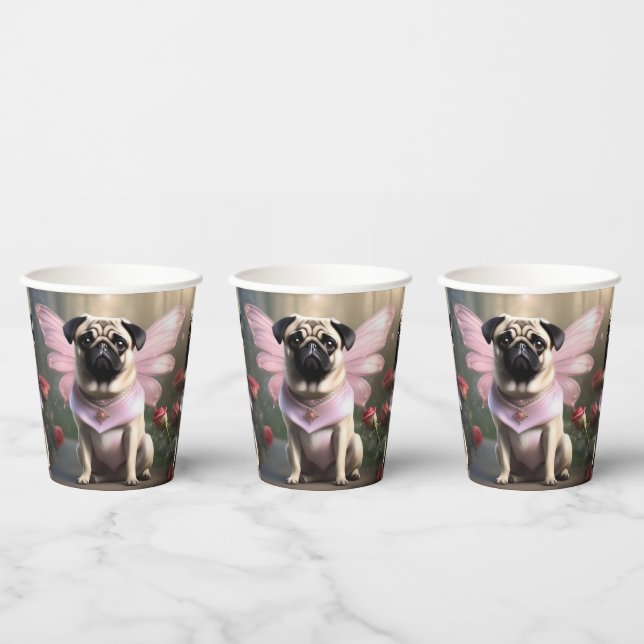 Royal Pug: The Princess Fairy of Enchanted Realms Paper Cups (Multi)