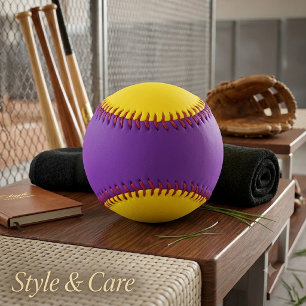 Royal Purple and Bright Gold Custom Softball
