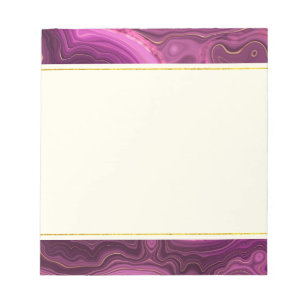 Royal Purple And Gold Agate Abstract Notepad