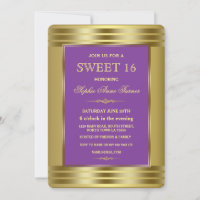Royal Purple and Gold Birthday Party Invite