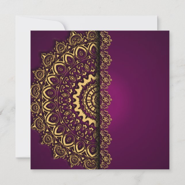 Royal Purple and Gold Invitation (Front)