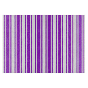 Royal purple and white candy stripes cutting board