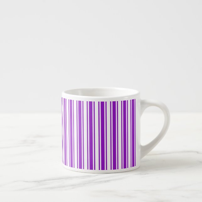 Royal purple and white candy stripes espresso cup (Right)