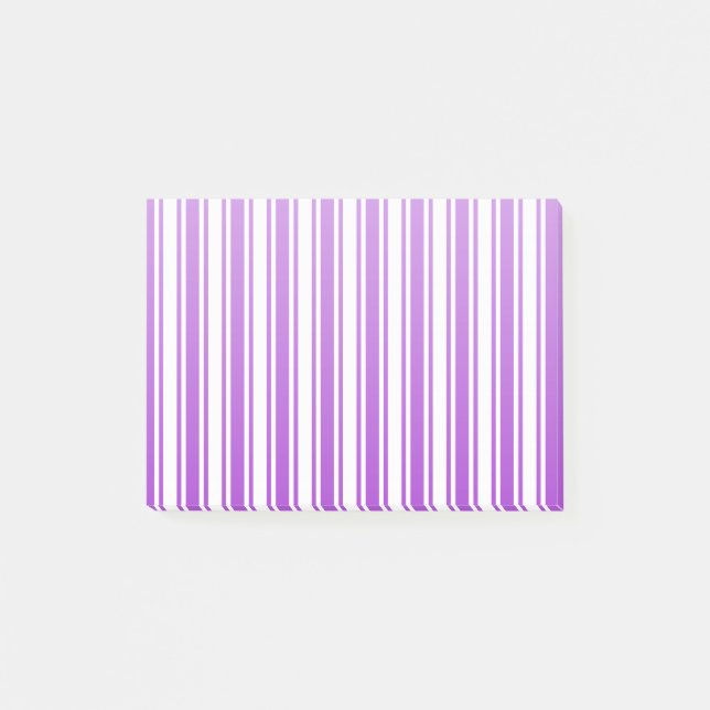 Royal purple and white candy stripes post-it notes (Front)