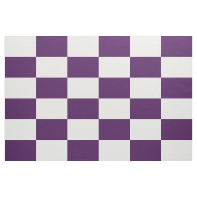 Royal Purple and White Chequered Rectangles Fabric (Yard)