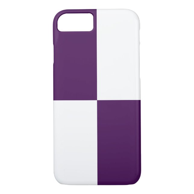 Royal Purple and White Rectangles Case-Mate iPhone Case (Back)