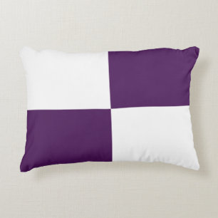 Royal Purple and White Rectangles Decorative Cushion