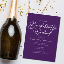 Royal Purple Bachelorette Weekend Minimalist