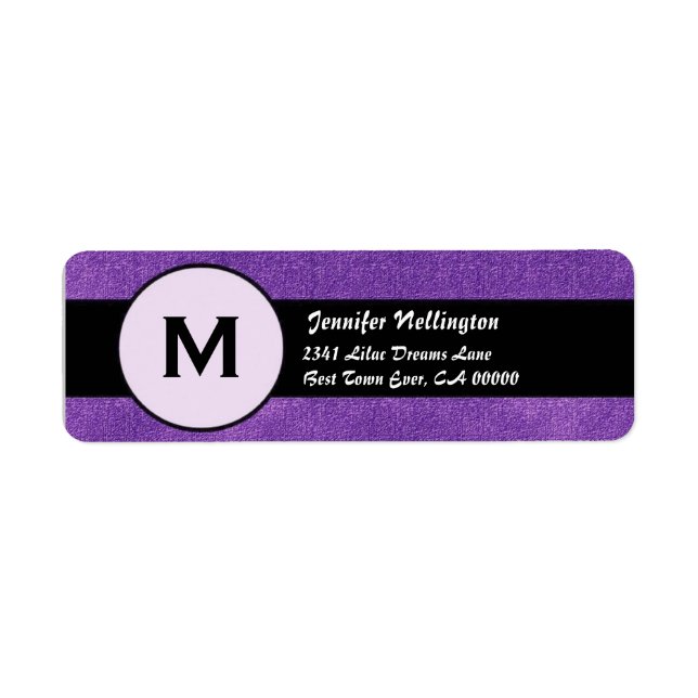 Royal Purple Black Wedding Monogram M300 (Front)