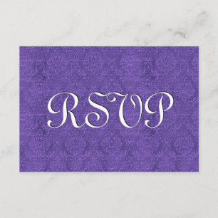 Royal Purple Damask RSVP Wedding Response S210