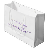 Royal Purple Elegant Script Signature Name