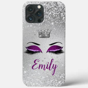Royal Purple Fabulous Glitter Eyes iPhone 13 Pro Max Case