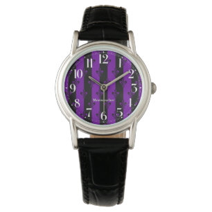 Royal Purple Fleur De Lis Lily Flower Watch