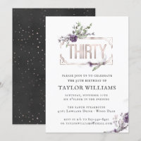 Royal Purple | Floral Ornate Foil Frame Birthday