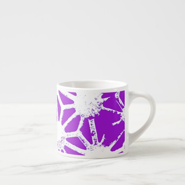Royal purple geometric pattern espresso cup (Right)