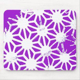 Royal purple geometric pattern mouse pad