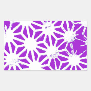 Royal purple geometric pattern rectangular sticker