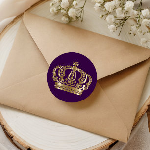 Royal Purple Gold Crown Envelope Seal