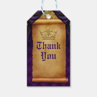 Royal Purple & Gold Drapes Scroll Wedding Favour