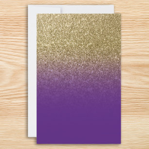 Royal Purple Gold Ombre Glitter Stationery