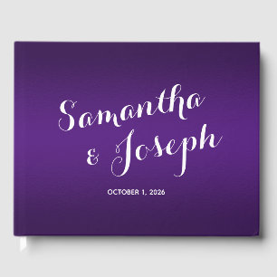 Royal Purple Gradient Wedding Guest Book
