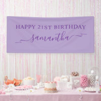 Royal Purple Happy 21st Birthday Ribbon Name