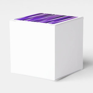 Royal Purple, Lilac and Silver Stripy Pattern Favour Box