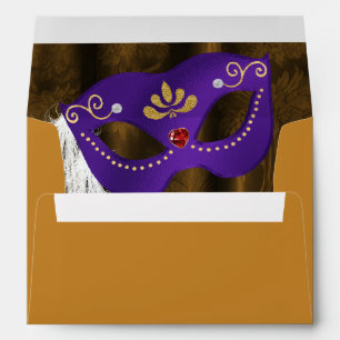 Royal Purple Masquerade Envelope Gold Caramel