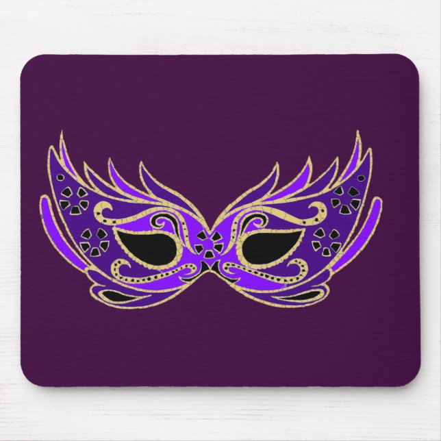 Royal purple masquerade mask mouse pad (Front)