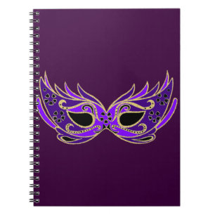 Royal purple masquerade mask notebook