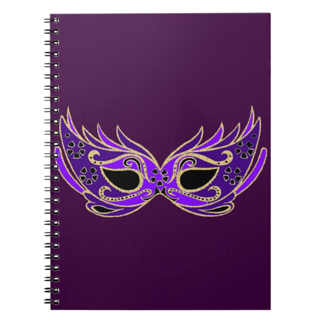 Royal purple masquerade mask notebook (Front)