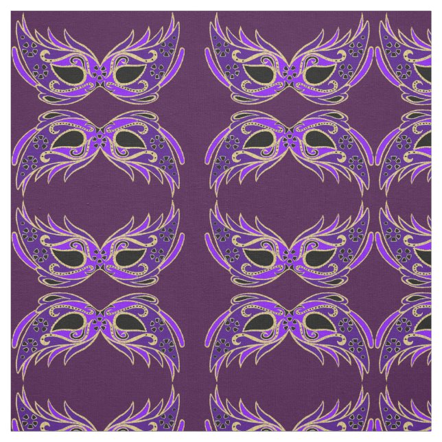 Royal purple masquerade masks fabric (Swatch)