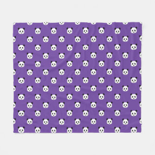 Royal Purple - Minimalist Panda Pattern Fleece Blanket