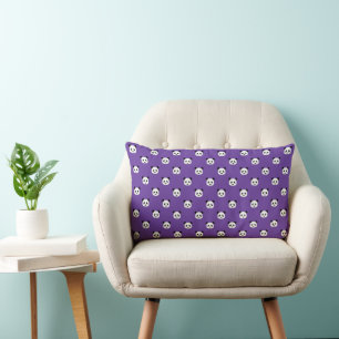 Royal Purple - Minimalist Panda Pattern Lumbar Cushion