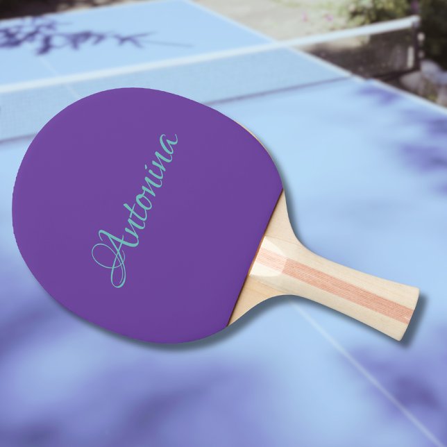 Royal Purple Modern Name | Trendy Minimalist  Ping Pong Paddle (Creator Uploaded)
