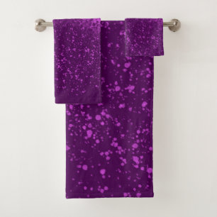 Royal Purple Monochromatic Splatter Bath Towel Set