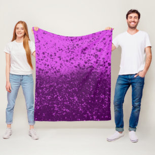 Royal Purple Monochromatic Splatter Fleece Blanket