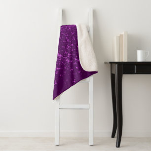 Royal Purple Monochromatic Splatter Sherpa Blanket