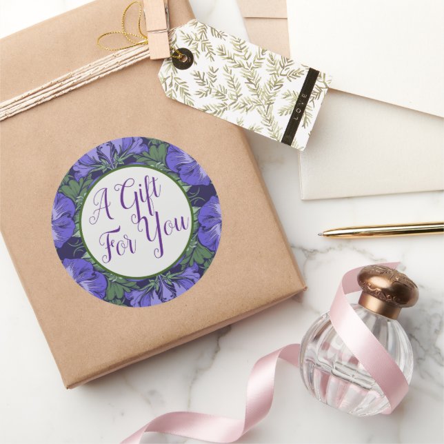 Royal Purple Pansy Victorian Stickers (Gifting)