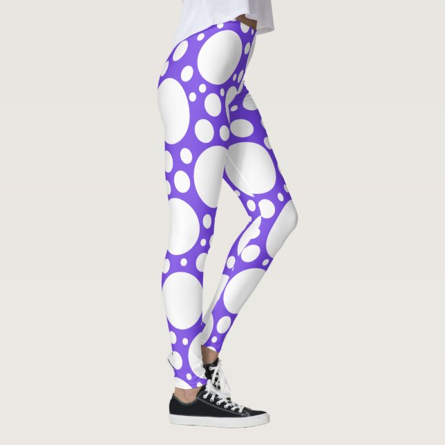 Royal Purple Polka Dot Leggings (Right)