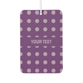Royal Purple Polka Dots - Custom Text Car Air Freshener