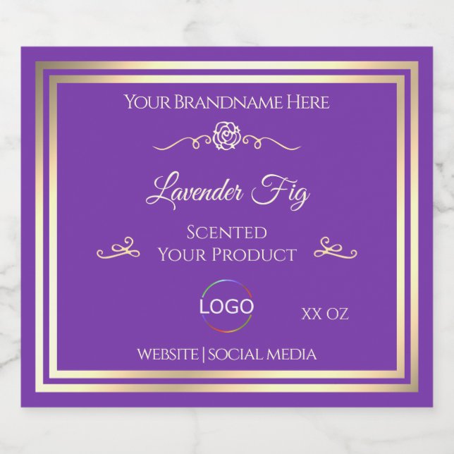 Royal Purple Product Label Gold Frame with Logo (Single Label)