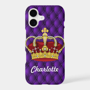 Royal Purple & Queen's Crown With First Name