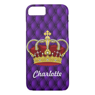 Royal Purple & Queen's Crown With First Name Case-Mate iPhone Case